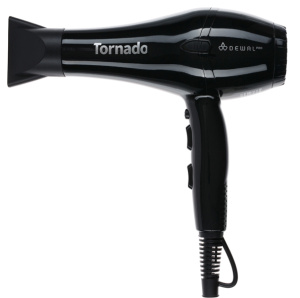 DEWAL Фен PRO TORNADO, черный 2300 Вт, ионизация,2 насадки//03-8010 Black