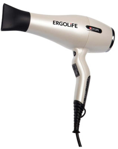 DEWAL Фен ErgoLife белый 2200 Вт, ионизация, 2 насадки//03-001 White