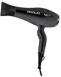 DEWAL Фен ErgoLife черный 2200 Вт, ионизация, 2 насадки//03-001 Black