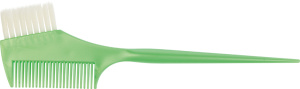 JPP049-1 green Кисть для окрашивания DEWAL,зеленая, с расческой, с белой прямой щетиной, узкая 45мм,