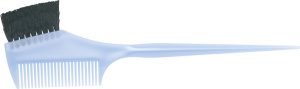 JPP049 blue Кисть для окрашивания DEWAL, голубая, с расческой, с черной волнистой щетиной, узкая 55м