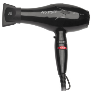 DEWAL Фен Pro Style черный 2000 вт 2 насадки, диффузор//03-111 Black