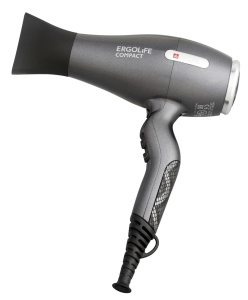 DEWAL Фен ErgoLife Compact графит 2200 Вт, ионизация, 2 насадки//03-002 Grafit